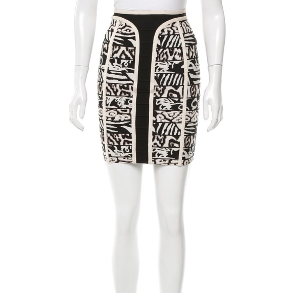 Authentic Herve Leger Patterned Bandage Skirt - Picture 1 of 3